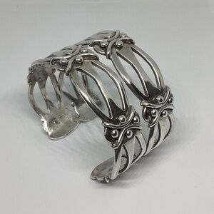 Taxco 980 signed Silver Cuff Bracelet
